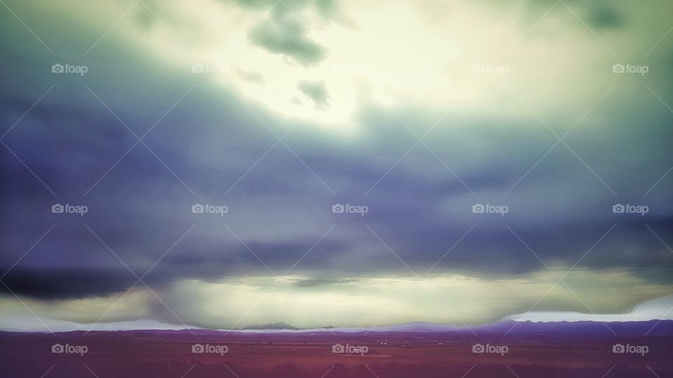Landscape in motion - driving into a storm - Karoo, South Africa