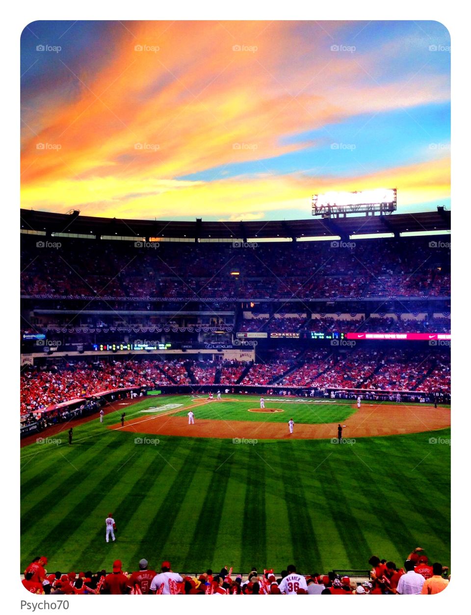 Angels Baseball sunset colors