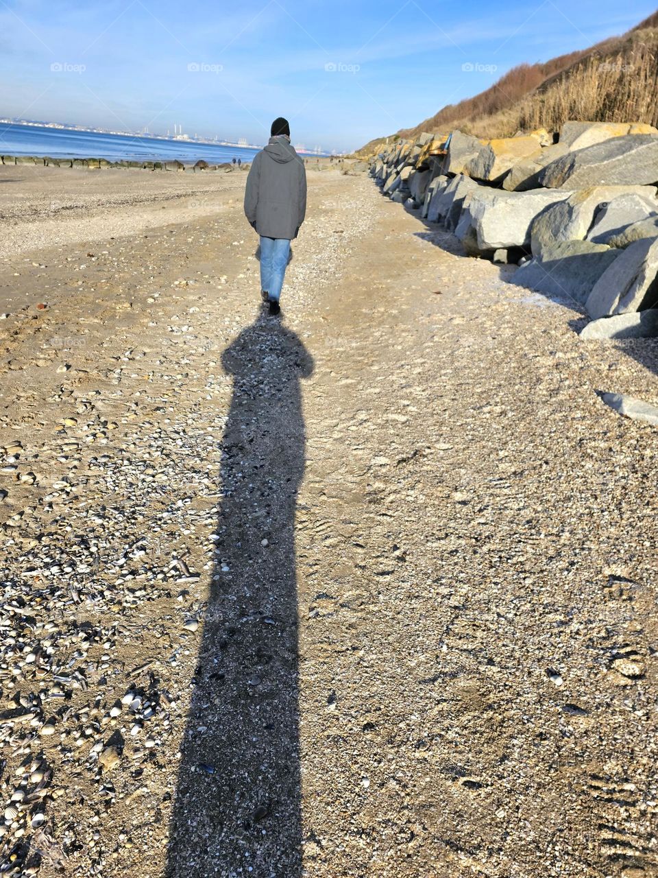 shadow on the beach