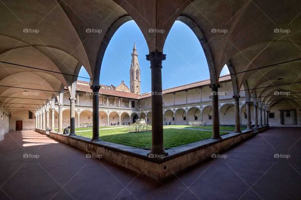 Cloisters at Santa Croce Florence Italy 