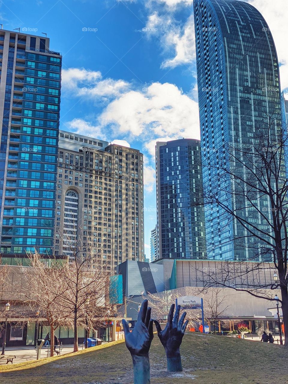Toronto,  Canada. Winter vacation.  Ancient and modern architecture. Big city life
