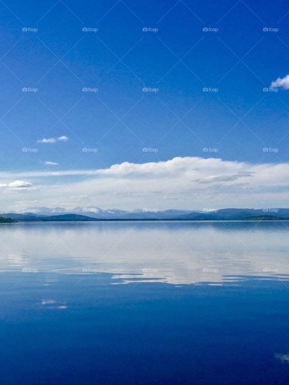 Summer, lake, mountains, water, reflections