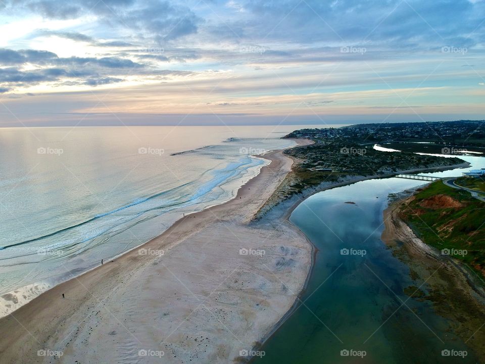 pt Noarlunga South beach and river