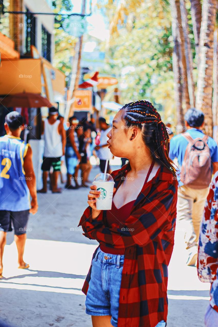 a tourist at boracay