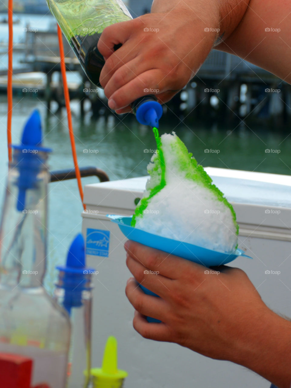 Street Food is ready to eat food or drink sold by a vendor or hawker, in street or other public place, such as a market or fair. I often buy Street Food from a portable food booth, food cart or a food truck! Yummy, yum!