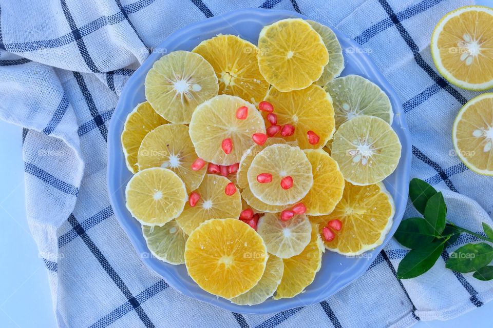 slices of oranges on a plate