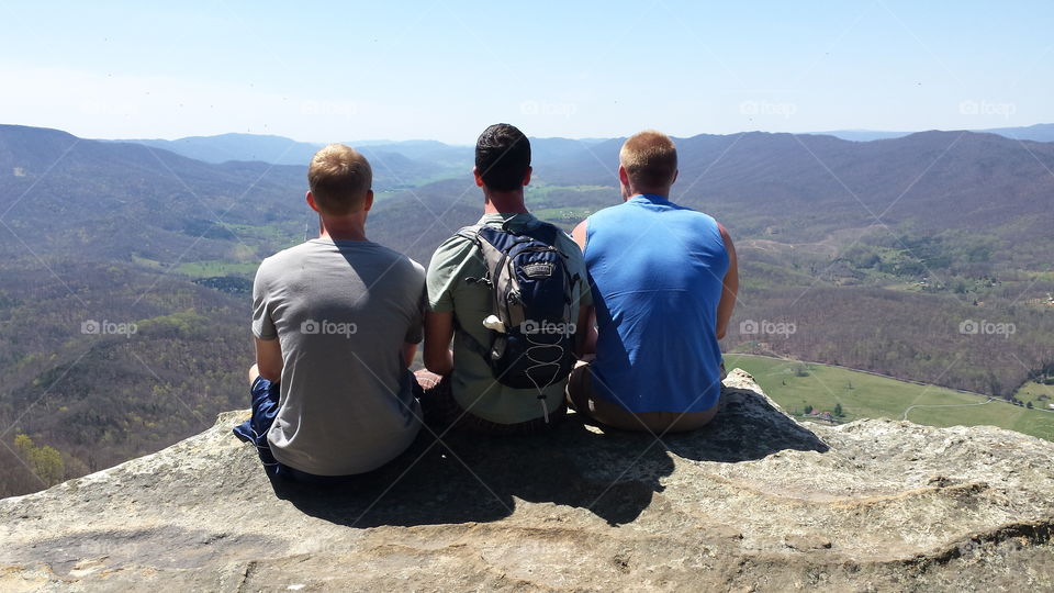 three amigos. the tinker cliffs on the AT trail