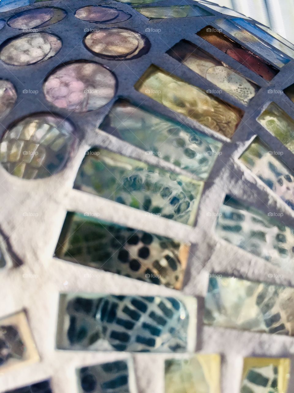 Looking through a blue gazing ball 