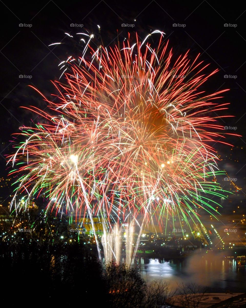 Fireworks on the river