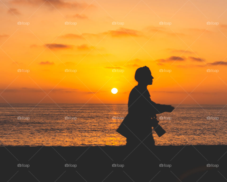 Beautiful sunset at ocean 