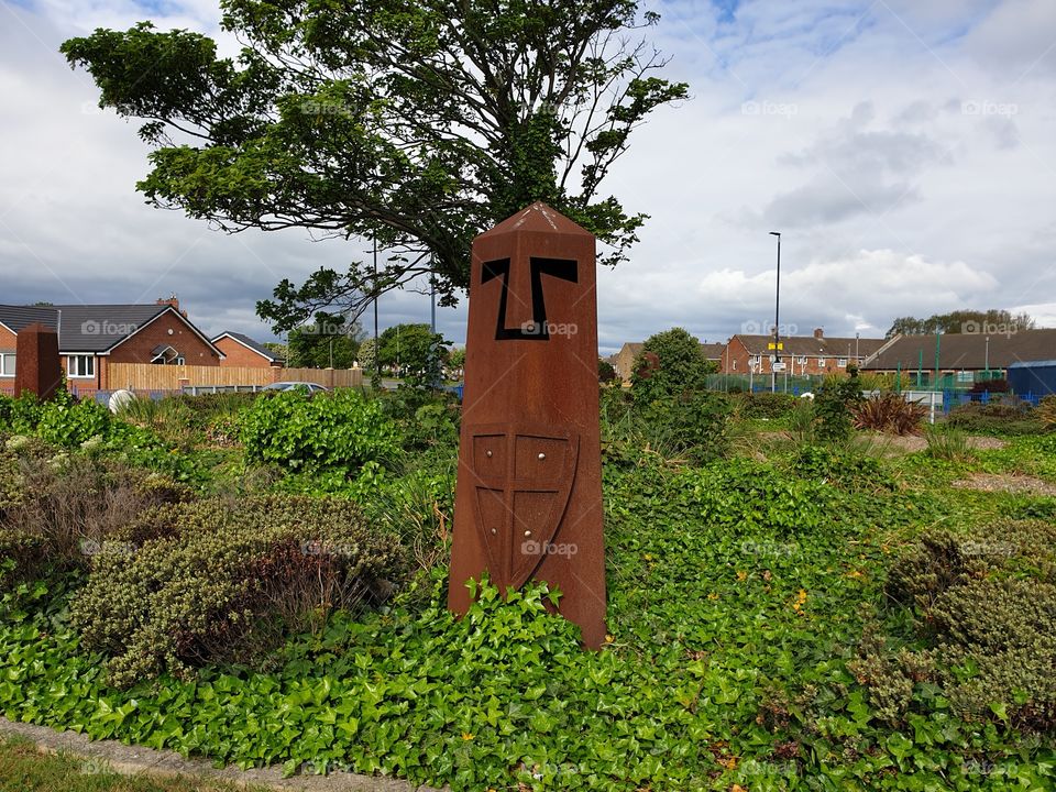 metal sculpture on roundabout , Hartlepool
