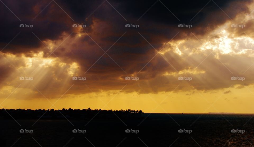 Dramatic sky over landscape