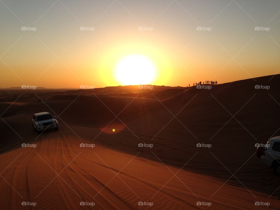 Desert sunset view