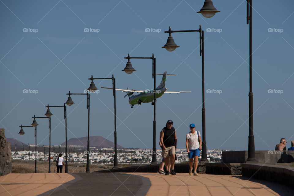 Walking near airport