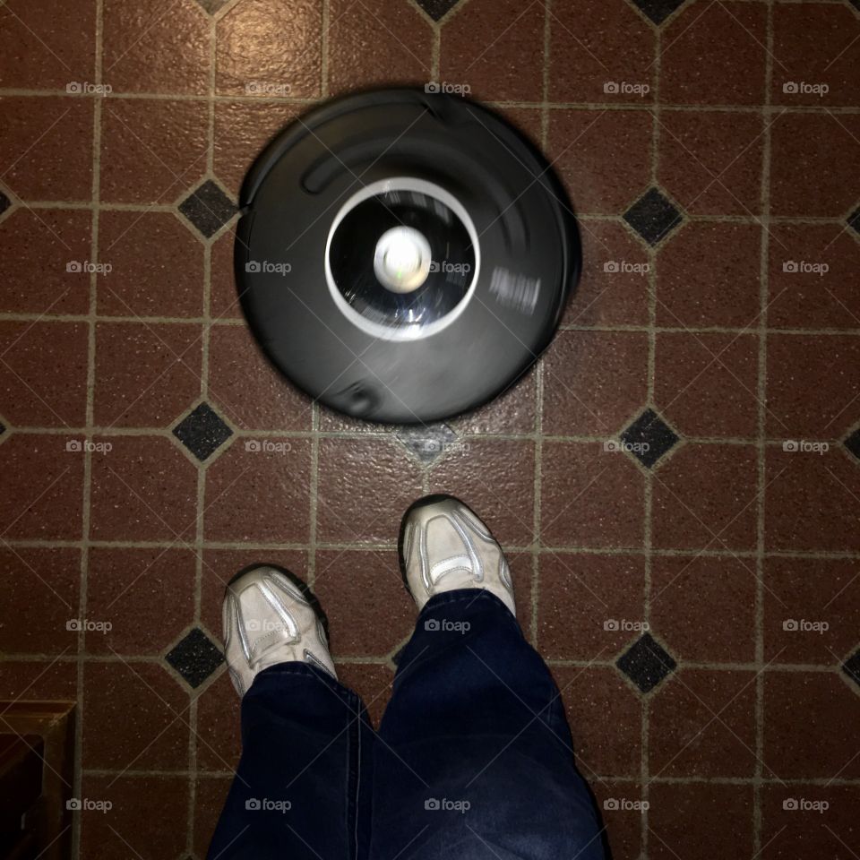 Standing Watching My IRobot Vacuuming