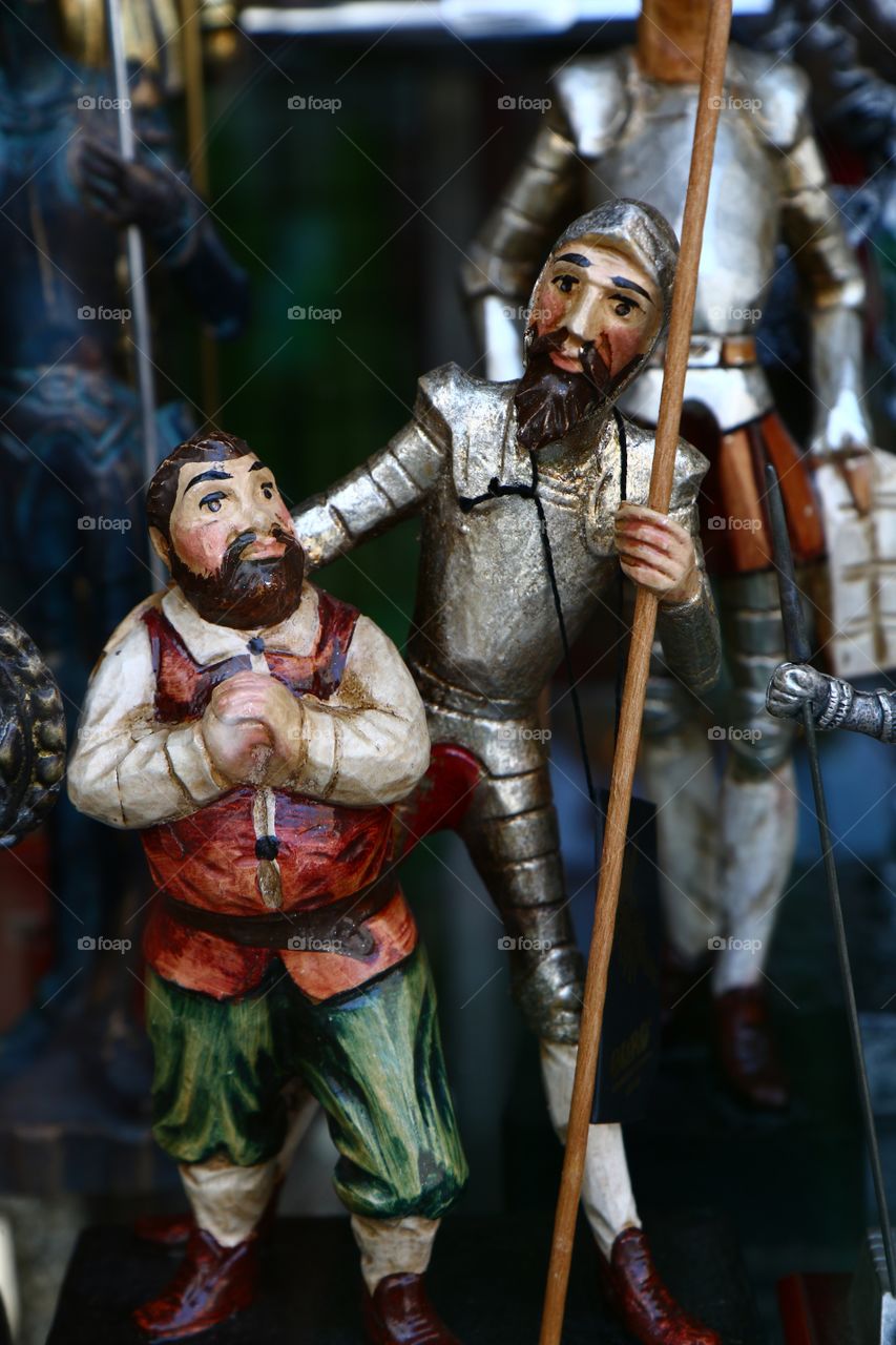 Don Quixote and Sancho Panza. Don Quixote and his mate Sancho Panza as mini figures