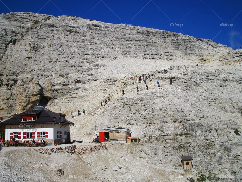 At the Shelter. At the shelter in high mountain.
This shelter called PIZ BOE and is in the Alpes,Italy