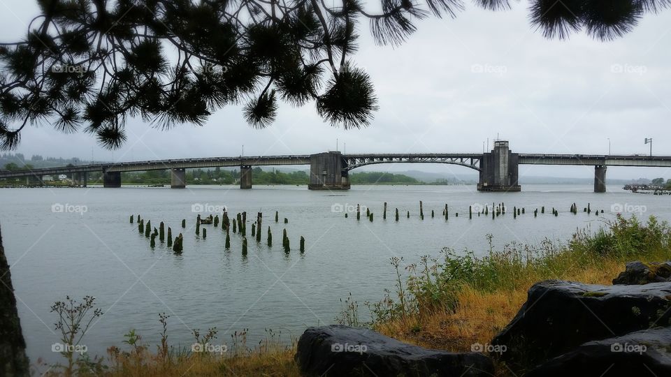 Bridge over river in Aberdeen.  Washington state.