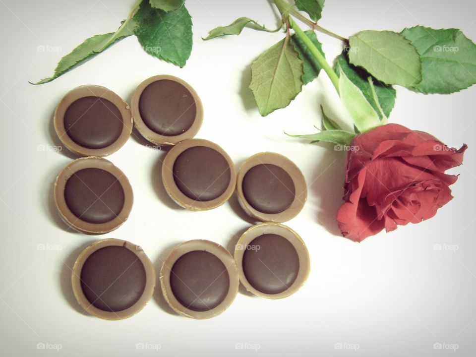 Chocolates with beautiful flower