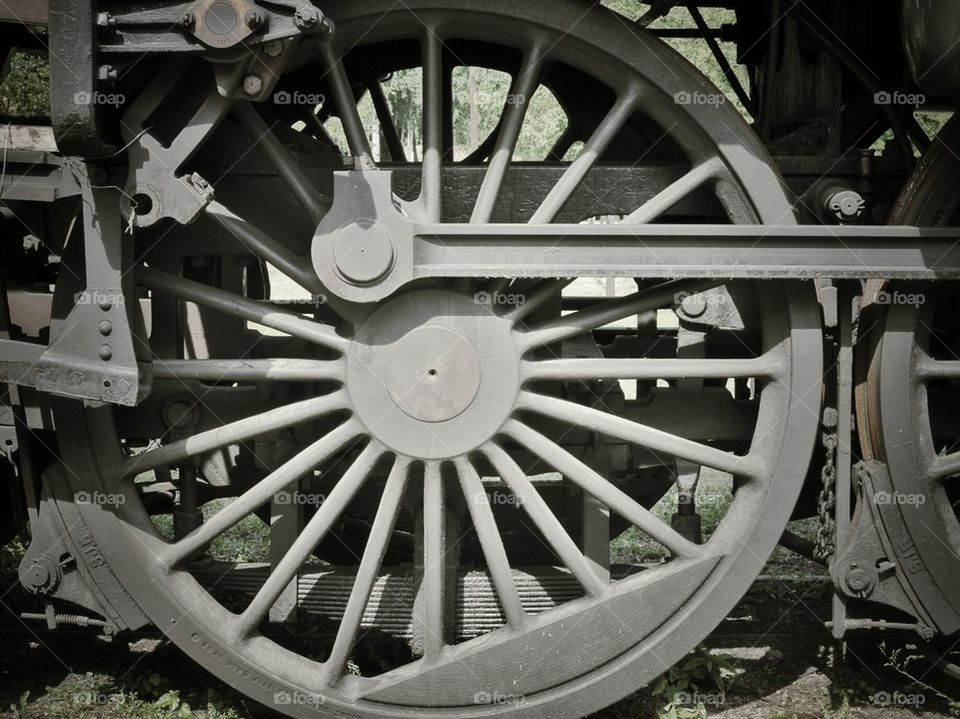 Steam train wheel