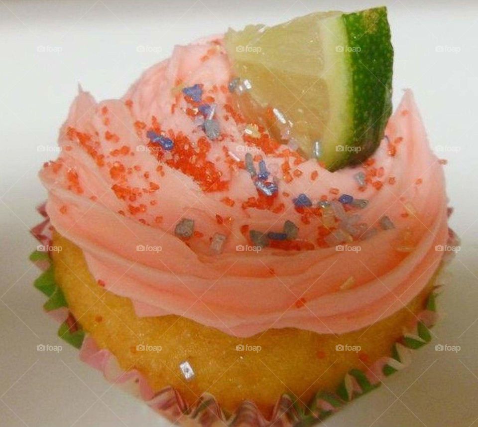 Strawberry Lime Tequila Cupcake