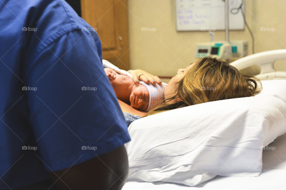 Indoors, Woman, Adult, Patient, Reclining