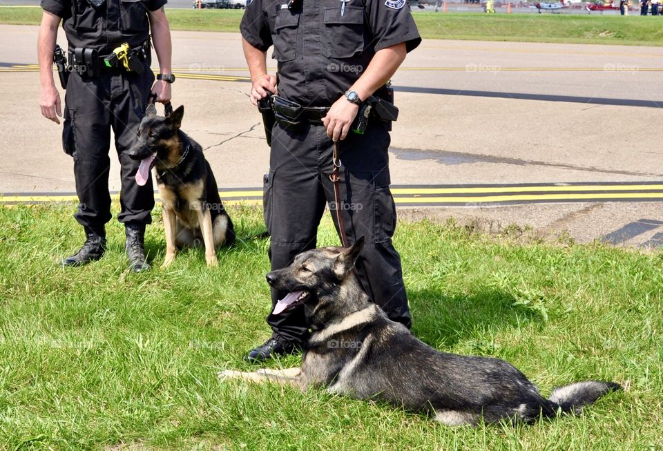 K-9 Police Dogs with their owners