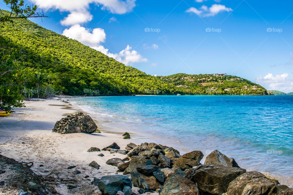 cinnamon bay. landscape of the beautiful cinnamon bay, St John, USVI