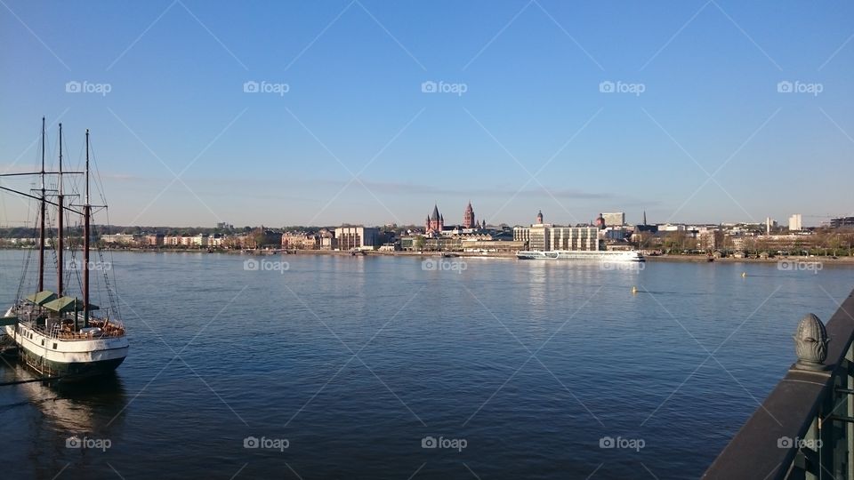 Mainz - Rhein river - Spring - Morning