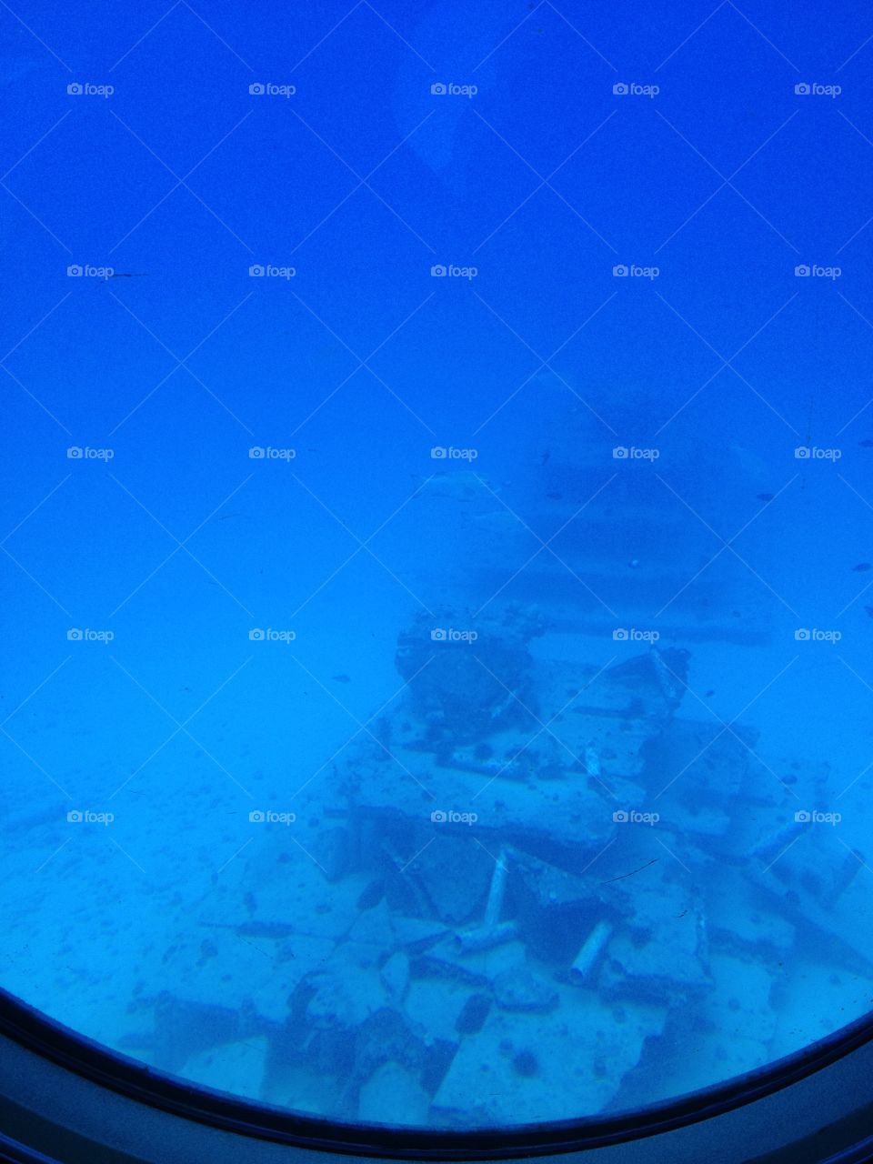 Underwater photo of wreckage. Underwater photo of wreckage in Hawaii