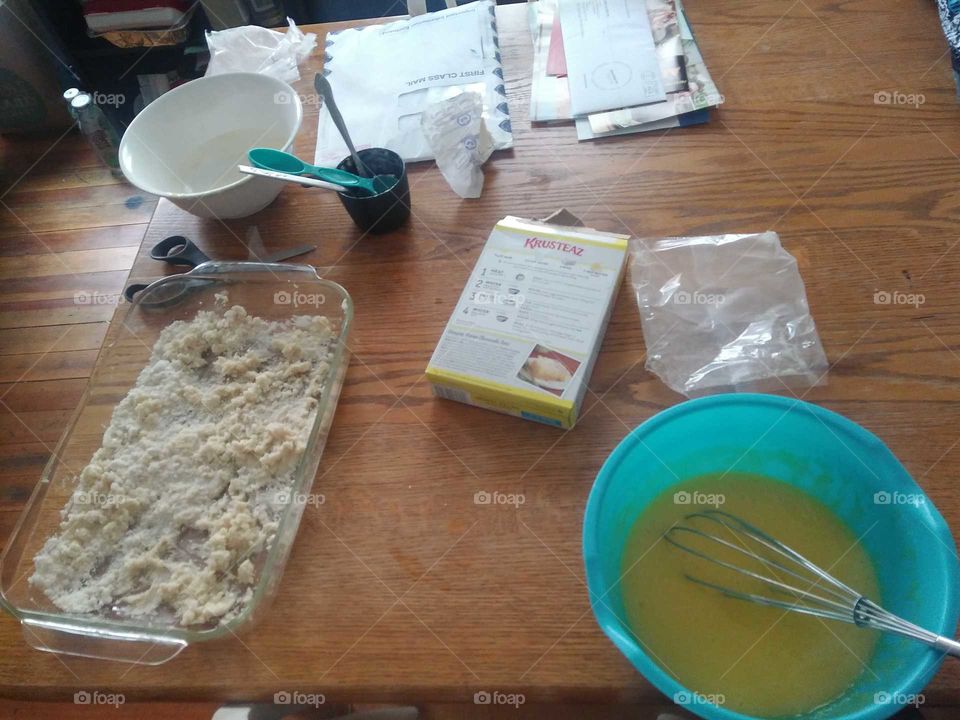 The making of a lemon cake. Preparing ingredients.