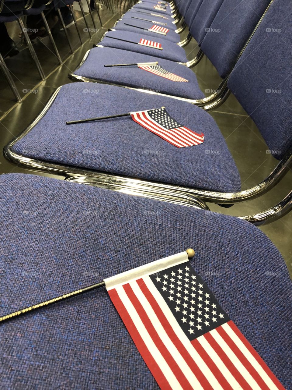 Citizenship Oath flags and seats 