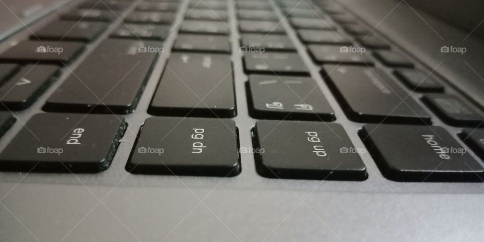 Sideview of laptop keyboard