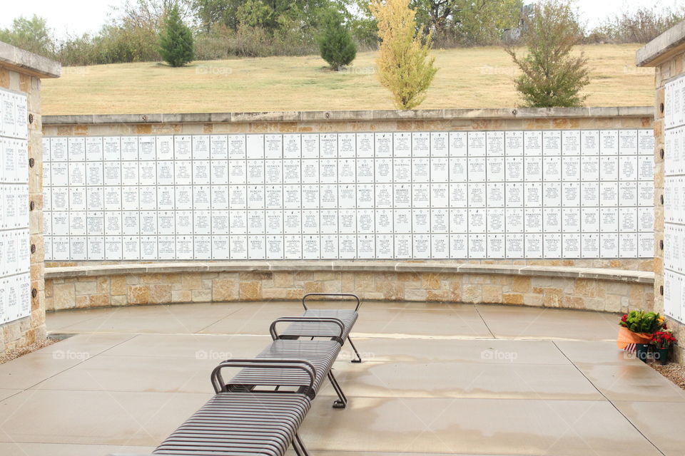 The Dallas Military Cemetary Mausoleum, the wall of veterans and war heroes that honors their service