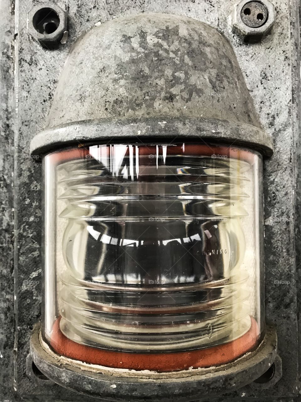 Old school light that lite up the inside of a lighthouse tower!