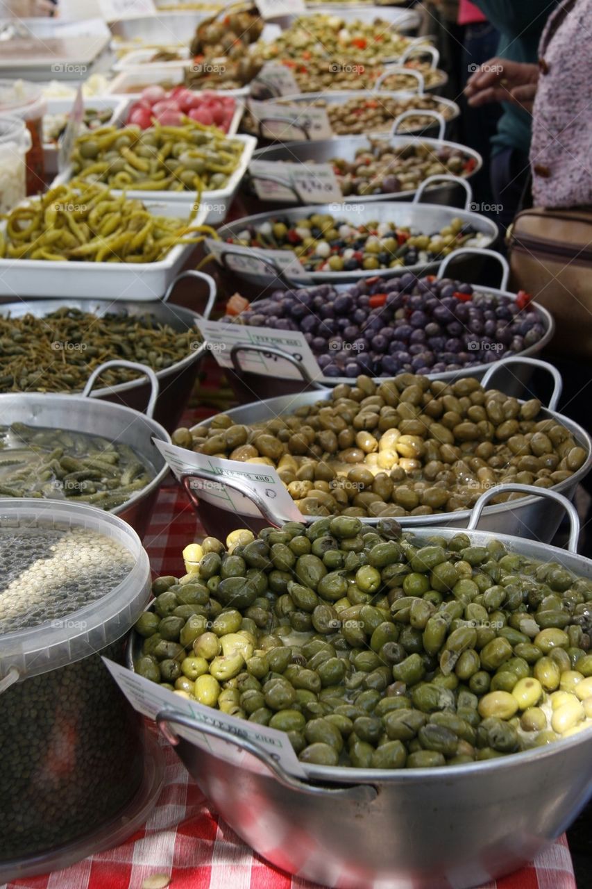 Food market olives