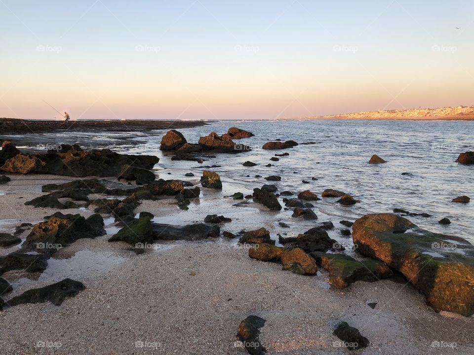 Stone rock beach Morocco 