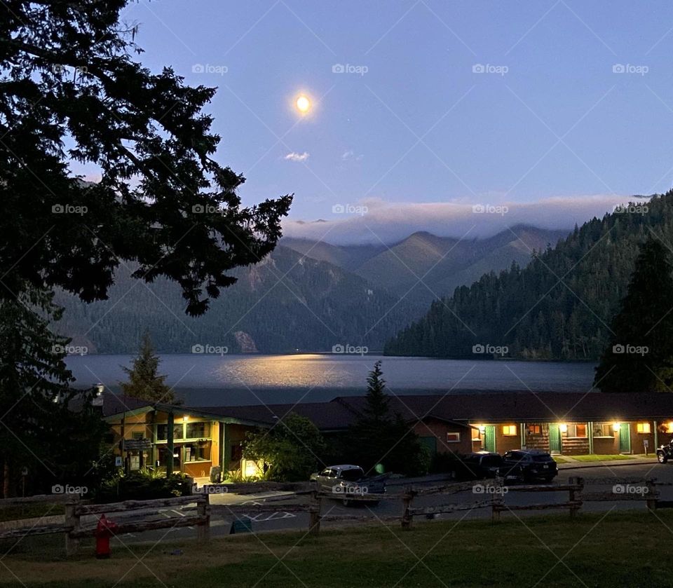 Moon over the lake