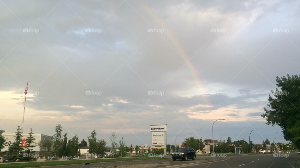 Rainbow with clouds