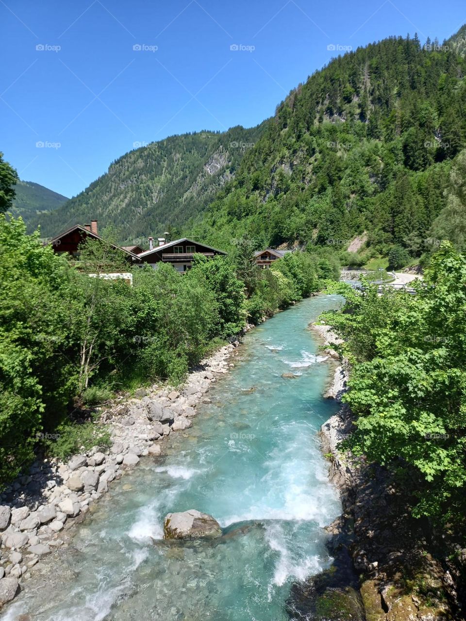 A River in Bavarian Mountains