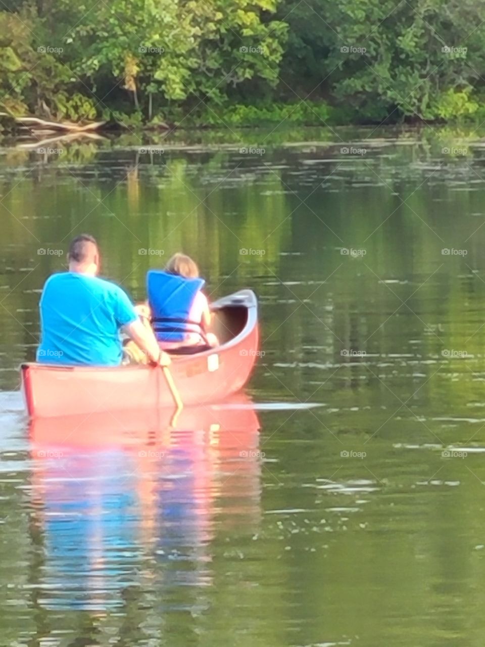 canoeing on the lake