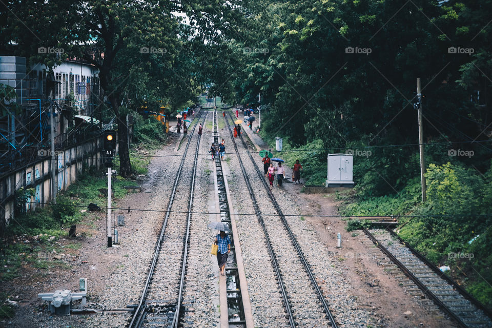 People on railway