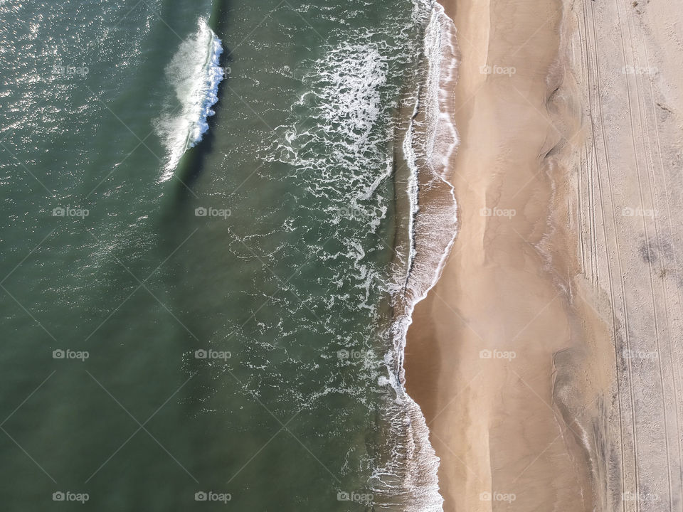 breaking waves from drone