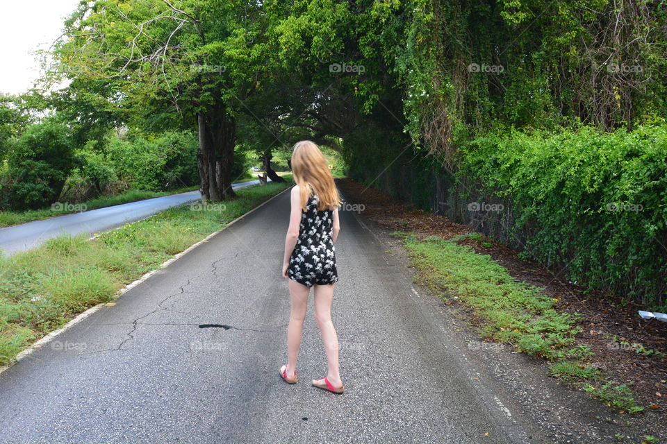 Walking down the road