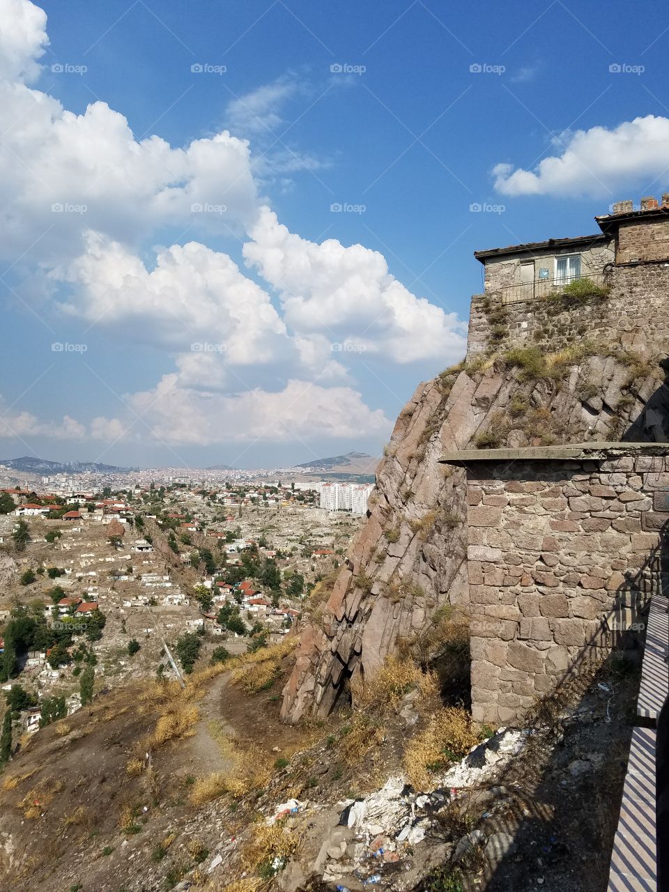 the side of a wall on ankara castle in Turkey