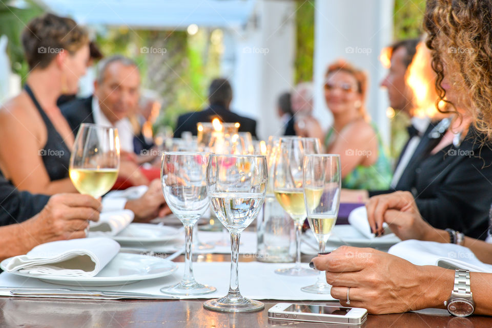 Dinner in a restaurant in Ibiza