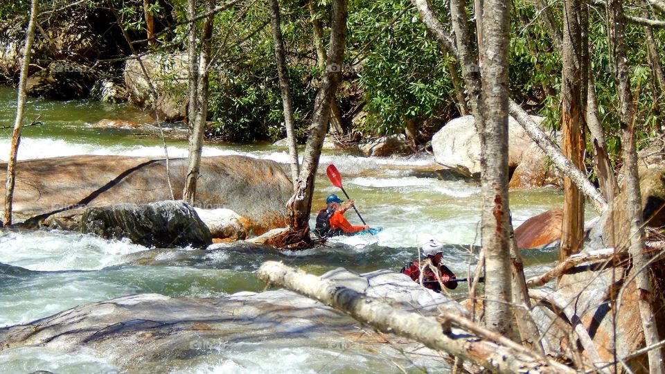 kayakers navigating in North Carolina