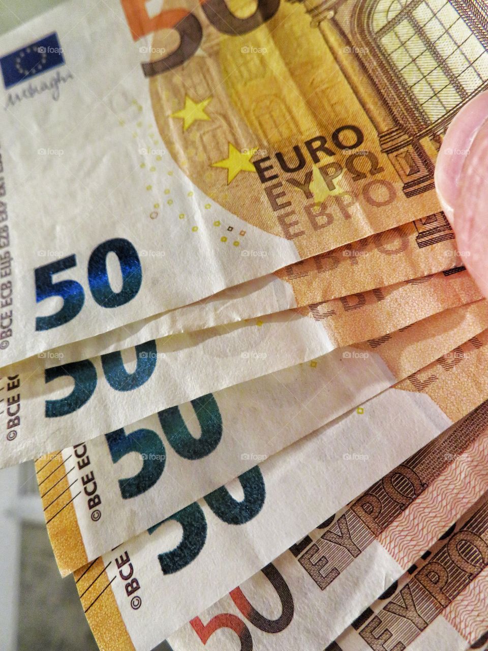 close up of 50's euro