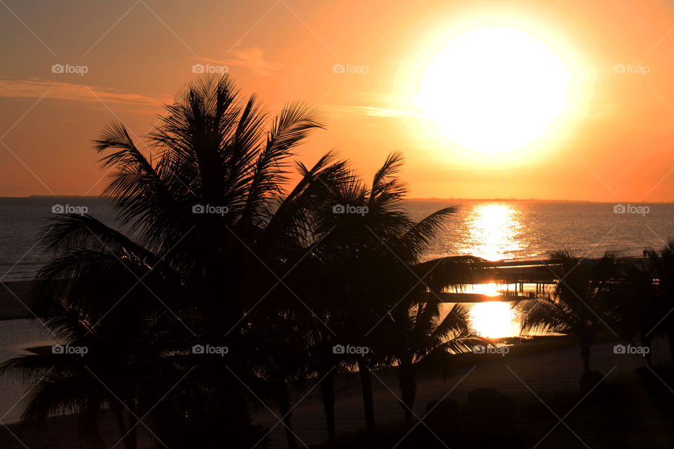 Sunset over Florida Beach