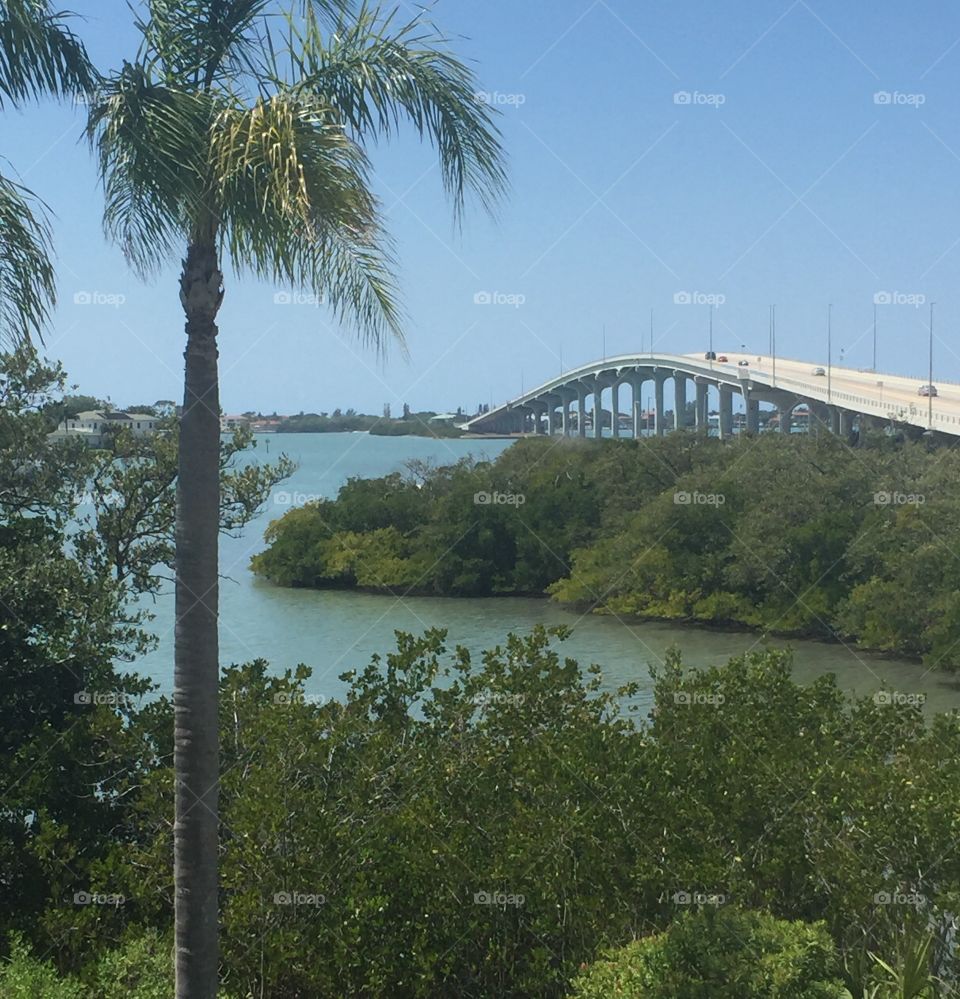 Bridge towards beach Largo Florida 